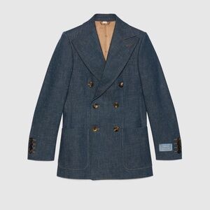 size 54 XXL Gucci Ha Ha Ha Denim Jacket Blue Harry Styles Collab
